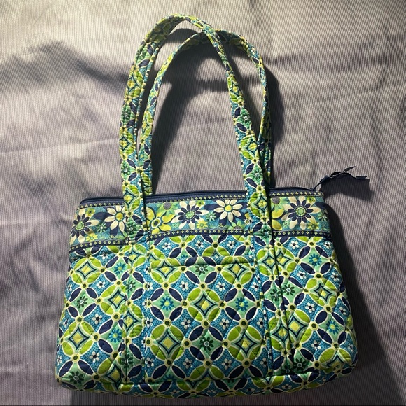 Blue & Green Vera Bradley Shoulder Bag, Wallet, Key Chain Wallet, & Coin Purse - Picture 3 of 8